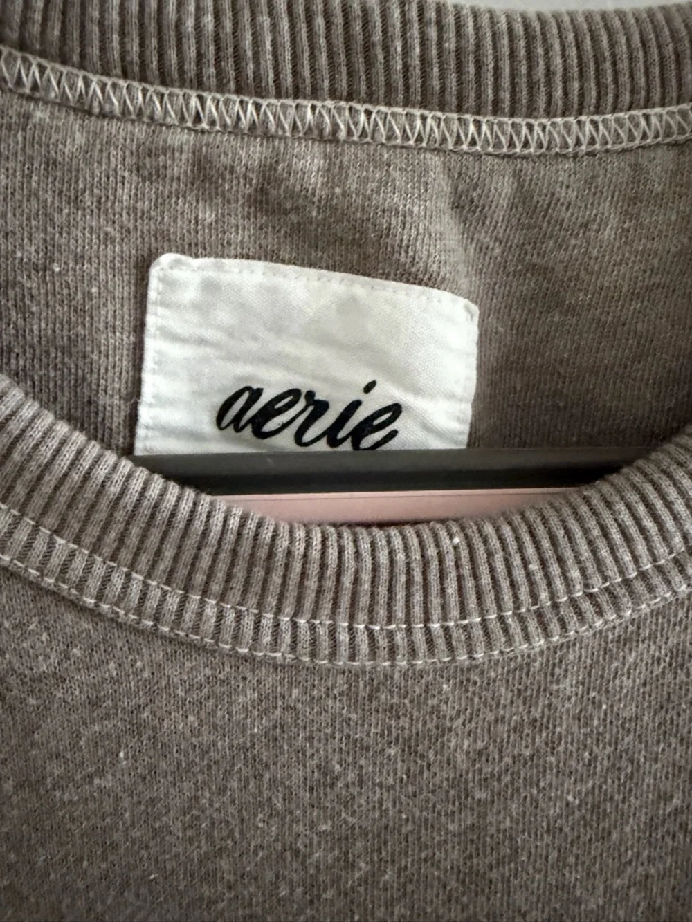 Aerie Très Chic Sweatshirt in Taupe - Picture 2 of 4